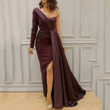 Long Homecoming Dresses Evening Dress Female Host Split Slimming plus Size Slim Fit