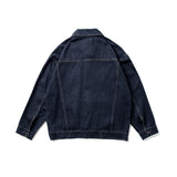Men Denim Jackets Casual Retro Washed Drop-Shoulder Denim Jacket