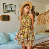 Kendall Jenner Wedding Guest Dress Printed Temperament Dress Bohemian