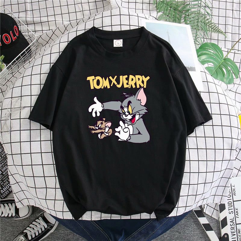 Tom And Jerry T Shirt Cat And Mouse Loose Print