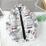Men Shirts Printed Long Sleeve Shirt