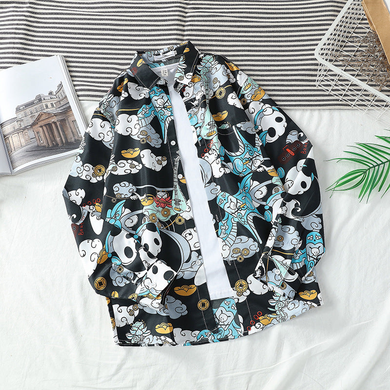 Men's Shirts Printed Shirt Long Sleeve Loose