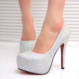 Red Bottom Heels Wedding Shoes Women High Heel Crystal Shoes