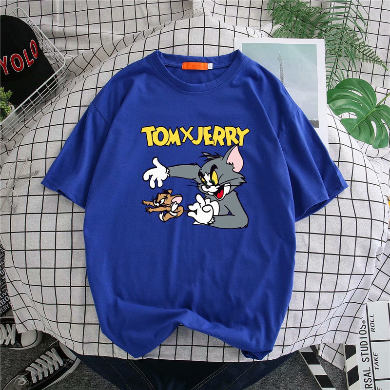 Tom And Jerry T Shirt Cat And Mouse Loose Print
