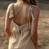 Coachella Music Festival Outfits Beach Dress with Suspenders Swimsuit Bikini Beach Cover-up