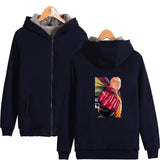 Anime Hoddies Fleece-Lined Thickened Cotton-Padded Jacket Zipper Sweater