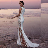 Women Lace Wedding Dress Women's Sexy Dress Banquet Evening Dress