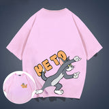 Tom And Jerry T Shirt Cat And Mouse Loose Print