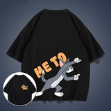 Tom And Jerry T Shirt Cat And Mouse Loose Print