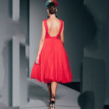 Burgundy Evening Dresses for Weddings Spring Dress Backless Princess Dress