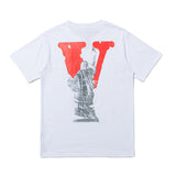 Vlone T Shirt Big V Statue Of Liberty Maychao Hip-Hop Street Men And Women Couple T-Shirt Casual