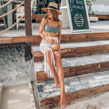 Coachella Music Festival Outfits Beach Vacation Sexy See-through Tassel Knitted Dress Beach