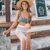 Coachella Music Festival Outfits Sexy See-through Tassel Knitted Dress Beach Skirt