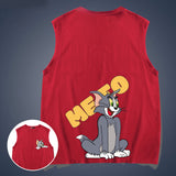 Tom And Jerry T Shirt Vest Large Size Loose Round Neck