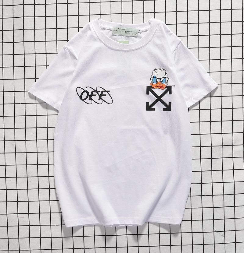 Off White T Shirt Cartoon Mickey Men And Women Short Sleeve Ow Donald Duck Loose Twill Couple Cotton Tshirt Owt