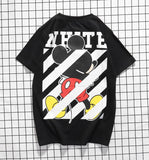 Off White T Shirt Cartoon Mickey Men And Women Short Sleeve Ow Donald Duck Loose Twill Couple Cotton Tshirt Owt