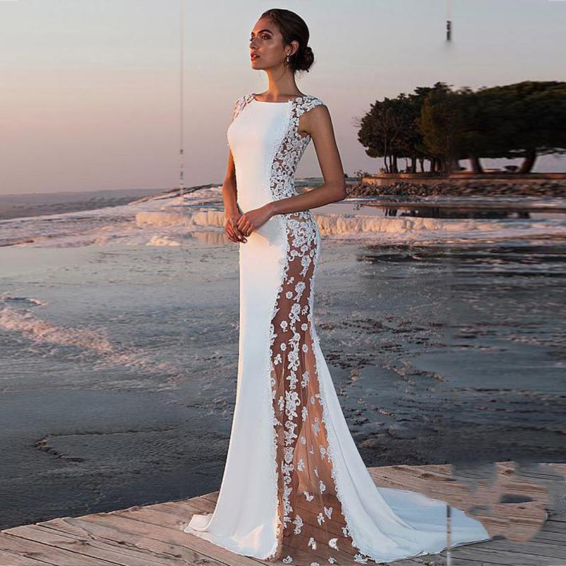 Women Lace Wedding Dress Women's Sexy Dress Banquet Evening Dress