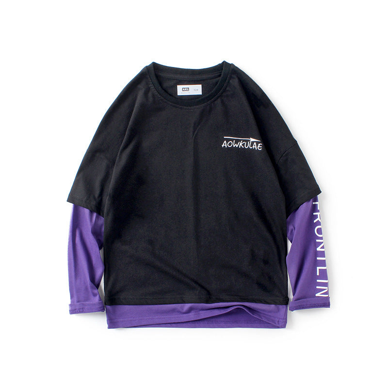 Children Long Sleeve Shirt T-shirt for Boys Spring and Autumn