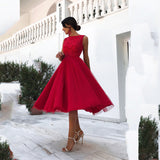 Burgundy Evening Dresses for Weddings Spring Dress Backless Princess Dress