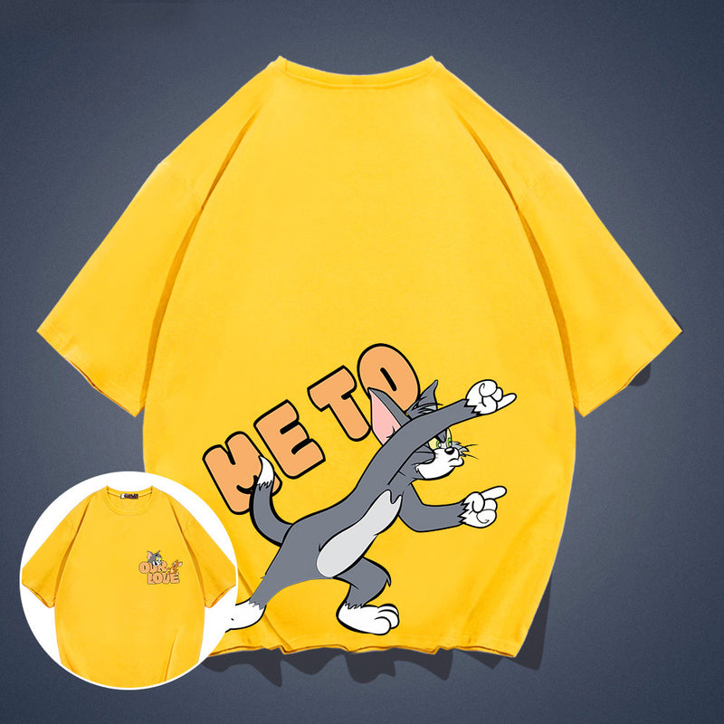 Tom And Jerry T Shirt Cat And Mouse Loose Print
