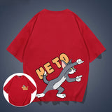 Tom And Jerry T Shirt Cat And Mouse Loose Print
