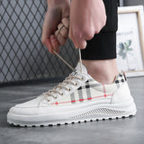 Flat Shoes Autumn Breathable Men's Casual White Shoes Lace-up Sneakers Casual Shoes Men's Shoes