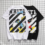 Off White T Shirt Cartoon Mickey Men And Women Short Sleeve Ow Donald Duck Loose Twill Couple Cotton Tshirt Owt