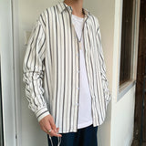 Men Shirts White Shirt Long Sleeve Loose