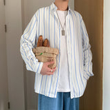 Men Shirts White Shirt Long Sleeve Loose