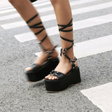 Women Platform Sandals Summer Rivet Plus Size Sandal Boots