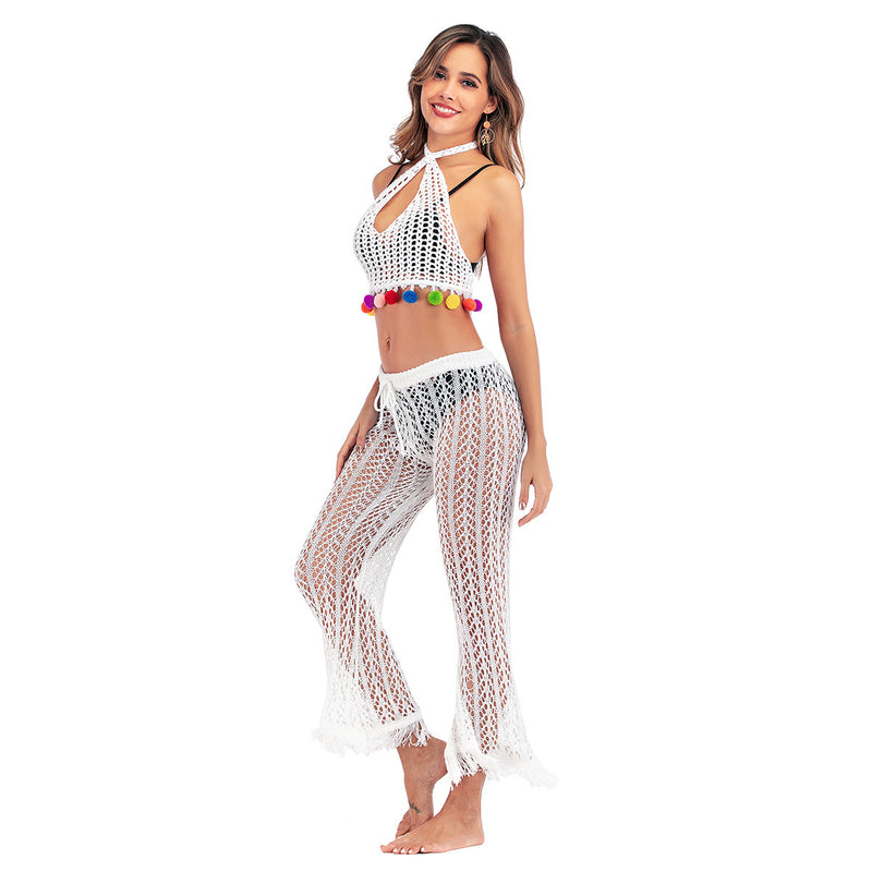 Coachella Music Festival Outfits Knit Cropped Pants Beach Pants