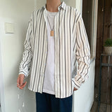 Men Shirts White Shirt Long Sleeve Loose