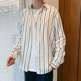 Men Shirts White Shirt Long Sleeve Loose
