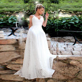 See through Wedding Dress Summer Dress V-neck Strap Dress Formal Dress