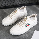 Flat Shoes Autumn Breathable Men's Casual White Shoes Lace-up Sneakers Casual Shoes Men's Shoes
