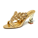 Gold Heels Summer Sandals Women's Chunky Heel Sandals Women's Outer Wear High Heel