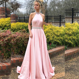 Lady Gaga Dress Sleeveless Halter Backless Formal Dress