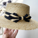 Straw Hat Hat Women's Casual All-Match Travel Flat Top Sun Hat