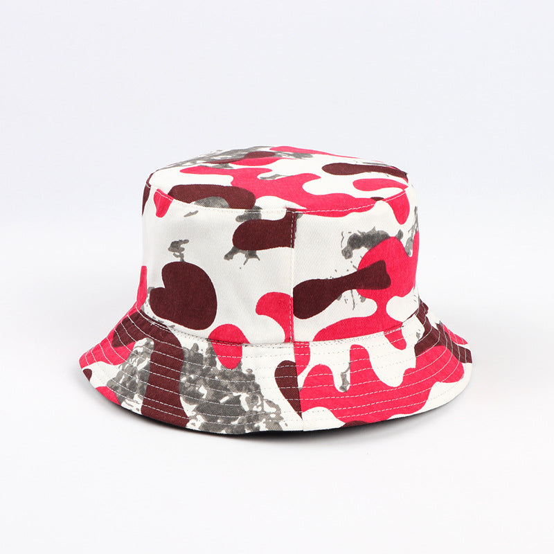 Bucket Hat Fishing Cap Cotton Print Fisherman Hat Vintage Camouflage Fashion Casual Sun-Proof Hat Sun Hat