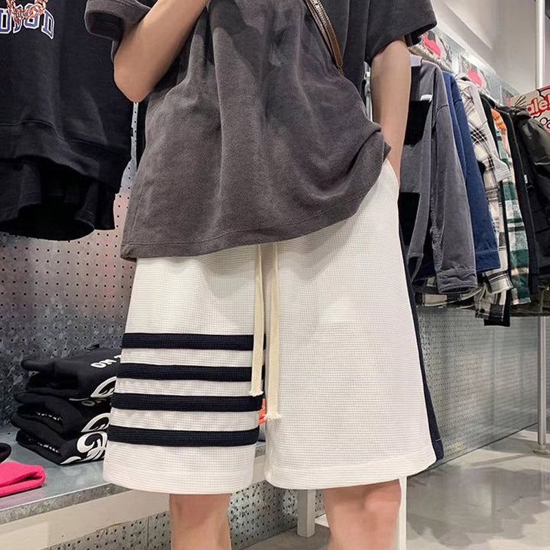 Men White Shorts Casual Pants Loose Shorts