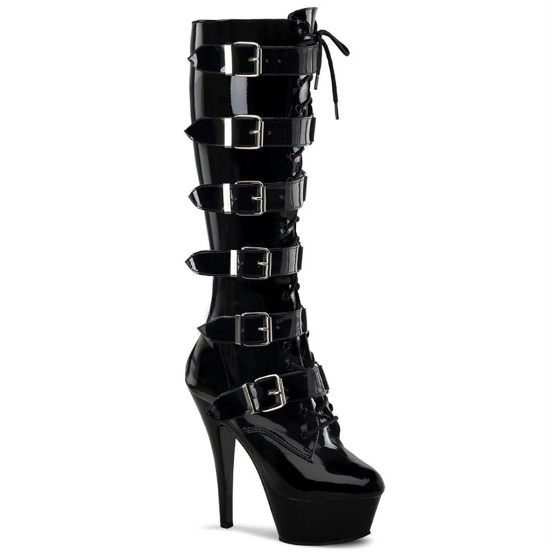 Platform Heels for Women 15cm Belt Boots