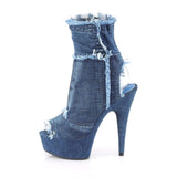 Platform Heels for Women 15cm Blue Short Boots