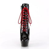 Platform Heels for Women High Heel Platform Red Lace-up Booties