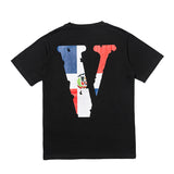Vlone Mexico Friends Shirt Summer Large V-Shaped Female Printed Short Sleeve Men And Women