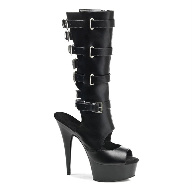 Platform Heels for Women 15cm High Heels Platform Peep Toe Boots