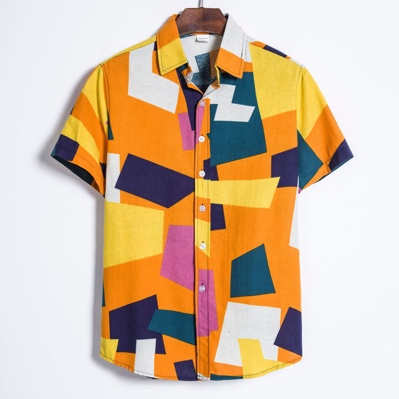 Camp Collar Shirt Short Sleeve Floral Shirt