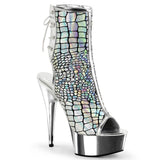 Platform Heels for Women 15cm High Heel Low-Top Booties Color Block Nightclub Boots