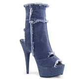 Platform Heels for Women 15cm Blue Short Boots