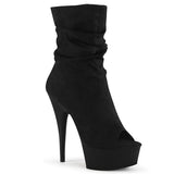 Platform Heels for Women 15cm Suede Peep Toe Nightclub Boots