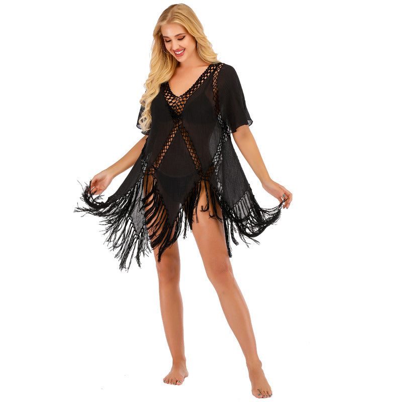 Coachella Music Festival Outfits Pullover Beach Bikini Blouse Short Sleeve